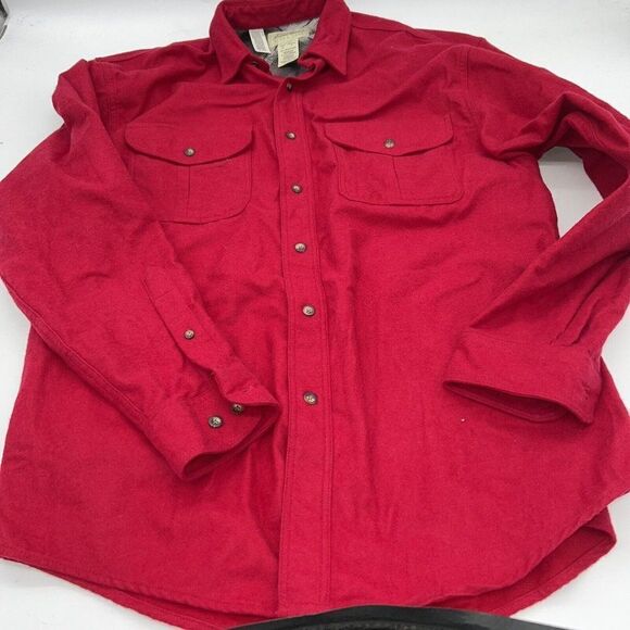Vintage Eddie Bauer Felt Shirt Mens Medium Button Up RARE Shacket - Picture 1 of 3